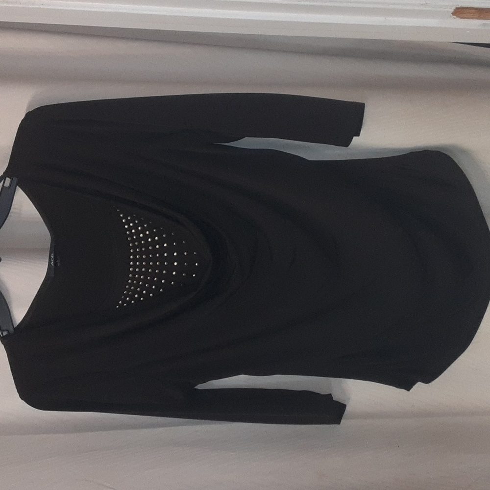 AGB Women's Dark Brown Bling Top Large